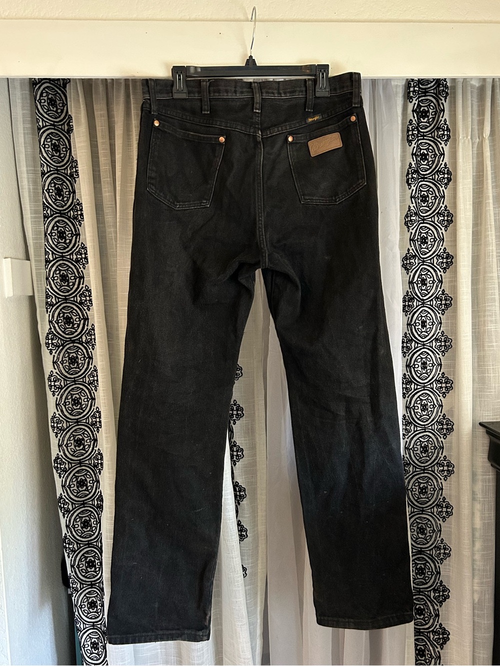Black Straight-Leg Wrangler Jeans
